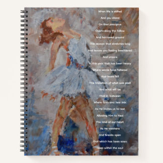 Prayer journal with poetry and ballerina painting ノートブック