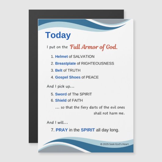 Prayer Magnet - Full Armor of God - 7"x5" (正面/裏面)