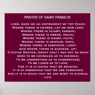 Prayer of Saint Francis Poster ポスター