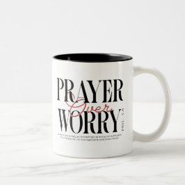 Prayer Over Worry mug ツートーンマグカップ