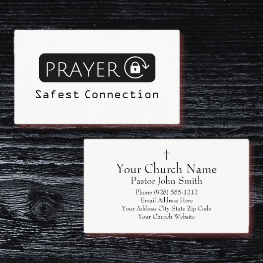 Prayer Safest Connection WiFi Church Business Card 名刺