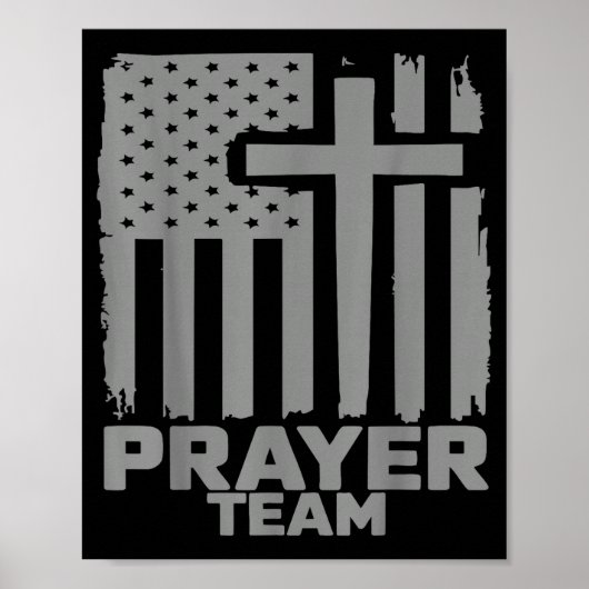 Prayer Team American Flag Christian Family Christi ポスター (正面)