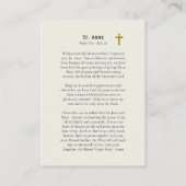 Prayer to St. Anne, Catholic Prayer Card プレイスカード (裏面)