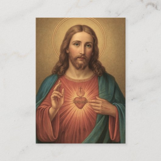 Prayer to the Sacred Heart of Jesus Holy Card 名刺 (正面)