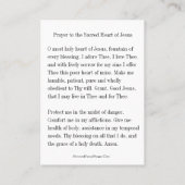 Prayer to the Sacred Heart of Jesus Holy Card 名刺 (裏面)