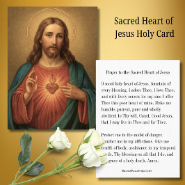 Prayer to the Sacred Heart of Jesus Holy Card 名刺
