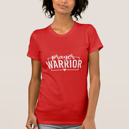 Prayer Warrior Christian Faith Inspirational Typo Tシャツ (正面)