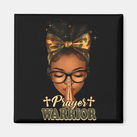 Prayer Warrior Christians Camo African American Af マグネット (正面)