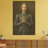 Prayer Warrior Maiden 01 – Holy Silver Armor Sacre キャンバスプリント (インサイチュ (リビング))