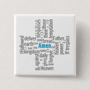 Prayer Word Cloud主の 缶バッジ