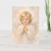 Praying Angel Child Watercolor Religious カード (正面)