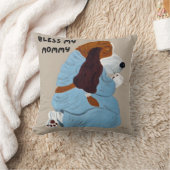 Praying Basset Hound Bless my Mommy クッション (ブランケット)