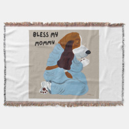 Praying Basset Hound Bless My Mommy スローブランケット