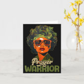 Praying Black Woman Afro Christian Sayings Prayer  カード (黄色い花)