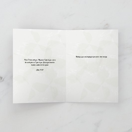Praying for Peace Hope & Joy, John 14:27 カード (内部)
