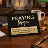 Praying For You Gold and Black Script Bible Verse ポストカード