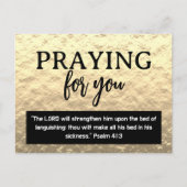 Praying For You Gold Get Well Soon Bible Verse ポストカード (正面)