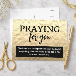 Praying For You Gold Get Well Soon Bible Verse ポストカード
