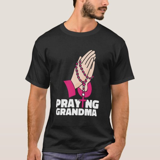 Praying Grandma Grandmother Christianity Christian Tシャツ (正面)