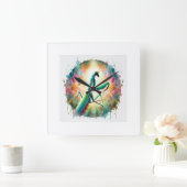 Praying Mantis 080824AREF135 - Watercolor スクエア壁時計 (ホーム)