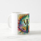 Praying Mantis 290824AREF149 - Watercolor コーヒーマグカップ (正面左)