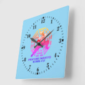 Praying Mantis Kung-Fu スクエア壁時計 (傾斜)