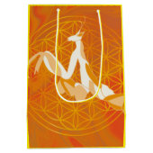 prayis mantis，人生の花，青，曼荼羅，禅 ミディアムペーパーバッグ (裏面)