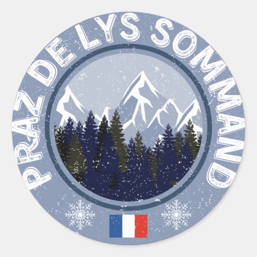 Praz De Lys Sommand Station de Ski ラウンドシール (正面)