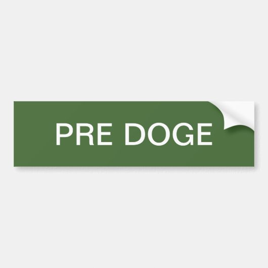 PRE DOGE (green/white) bumper sticker バンパーステッカー (正面)