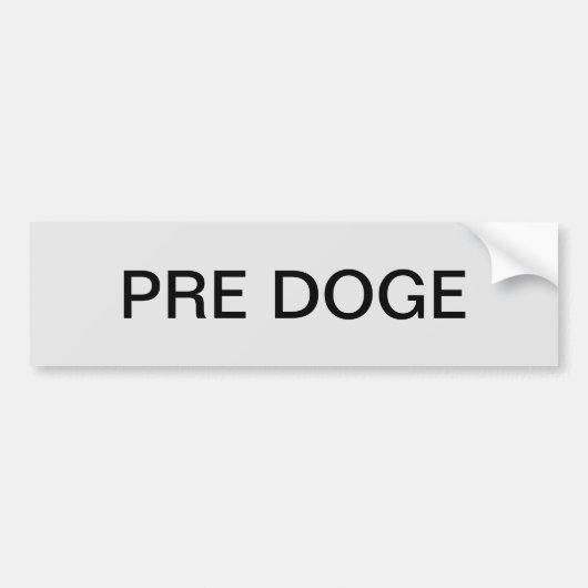 PRE DOGE (silver/black) bumper sticker バンパーステッカー (正面)