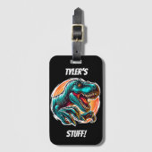 Pre-Historic Epic Dino Attack T-Rex Black ラゲッジタグ (正面縦)