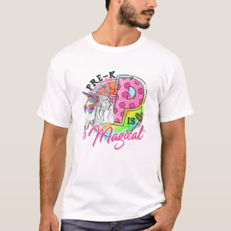 Pre-Kは魔法のかわいいユニコーン新学期キッズ Tシャツ