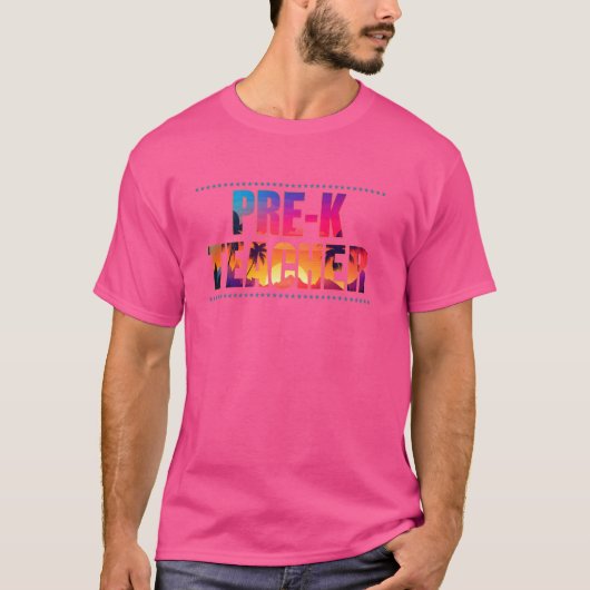 Pre-K先生役職タイトル職業サンセットレトロ私 Tシャツ (正面)