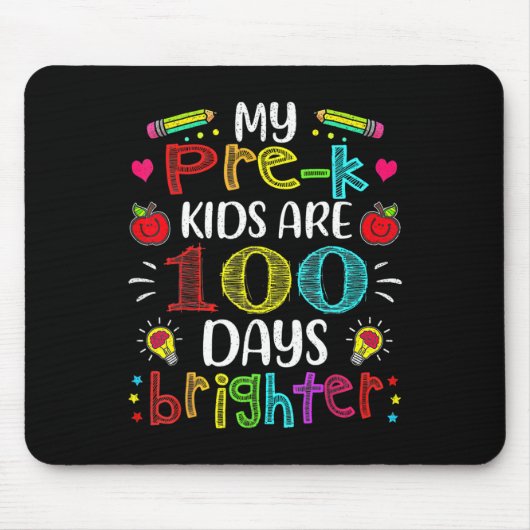 Pre-k先生100日Learger 100th Day Of Schooo マウスパッド (正面)