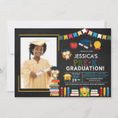 Pre-K写真卒業Chalkboard 招待状 (正面)