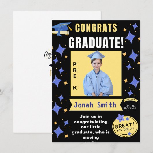 PRE-K卒業写真の発表2025 招待状 (正面/裏面)