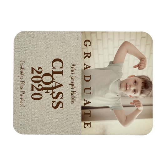 Pre-K卒業写真シャンディシンプルテキスタイル マグネット (横)