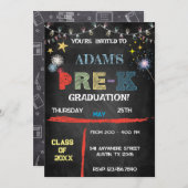 Pre K卒業 – Chalkboard-招待状 招待状 (正面/裏面)