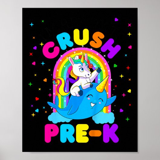 Pre K ユニコーンが大暴れ 幼稚園の新学期 ポスター (正面)