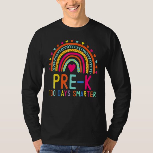 Pre K 100 Days Smarter Rainbow Teacher 100th Day O Tシャツ (正面)