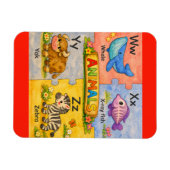 Pre-K Animal Alphabet Fridge Magnet W-Z マグネット (横)