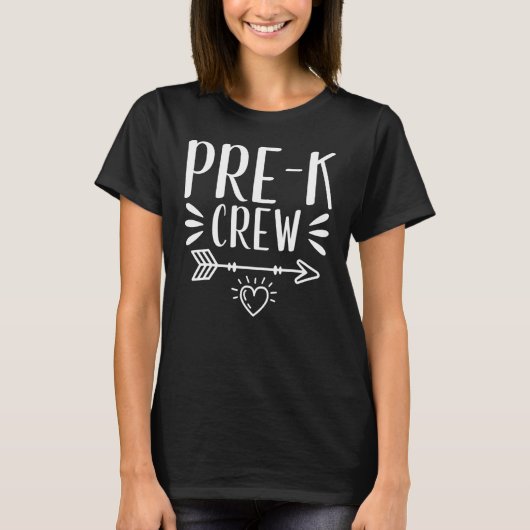 Pre K Crew Teaching BackToSchool Teacher Student K Tシャツ (正面)