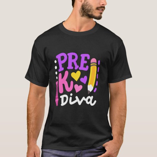 Pre-K Divaウェルカムおもしろい新学期先生G Tシャツ (正面)