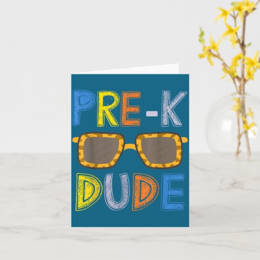 Pre-k Dude Back To School-first Day Of Preschool G カード (黄色い花)