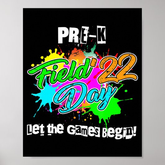 Pre-K Field Day 2022ゲーム開始教え ポスター (正面)