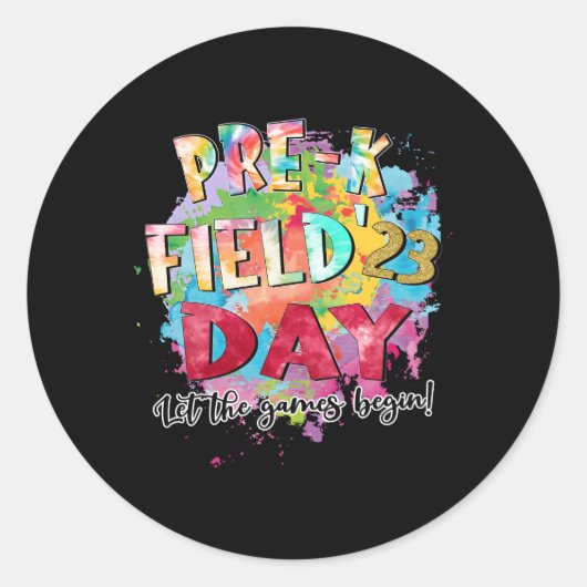 Pre-K Field Day 2023ゲーム開始先生 ラウンドシール (正面)