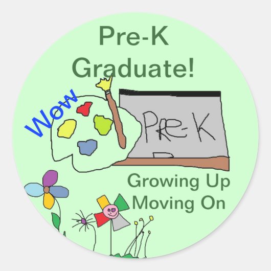 Pre-K Graduateスタンプ ラウンドシール (正面)