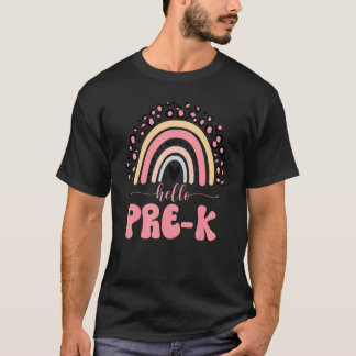 Pre K Leopard Rainbow Teacher Team Pre K Squad Gir Tシャツ