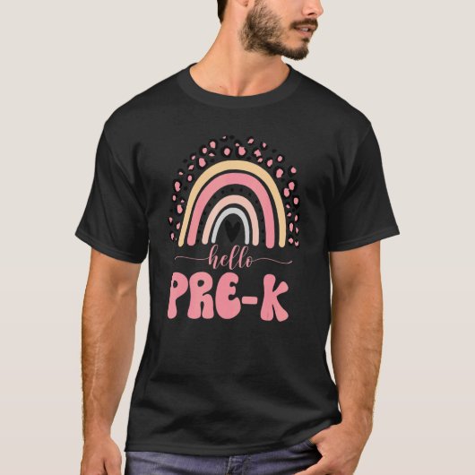 Pre K Leopard Rainbow Teacher Team Pre K Squad Gir Tシャツ (正面)
