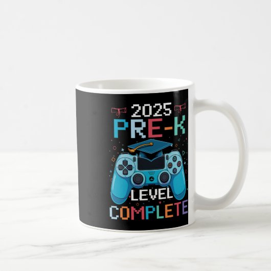 Pre-k Level Complete Video Gamer Boy Graduation  コーヒーマグカップ (右)